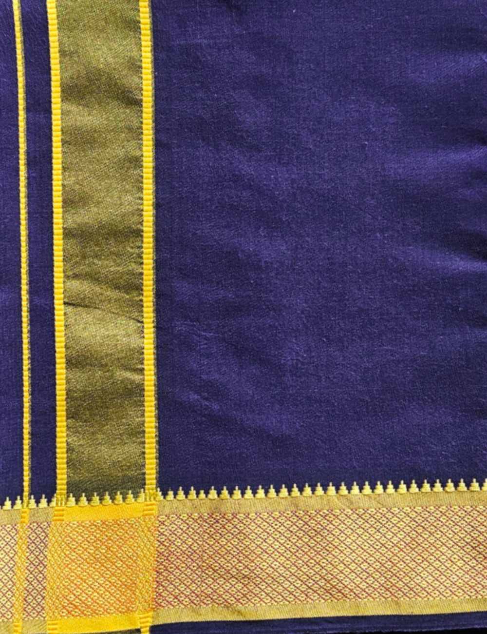 Violet & Maroon Cotton Blend Single Layer Dhoti Combo (Padayappa Border) | Pack Of 2