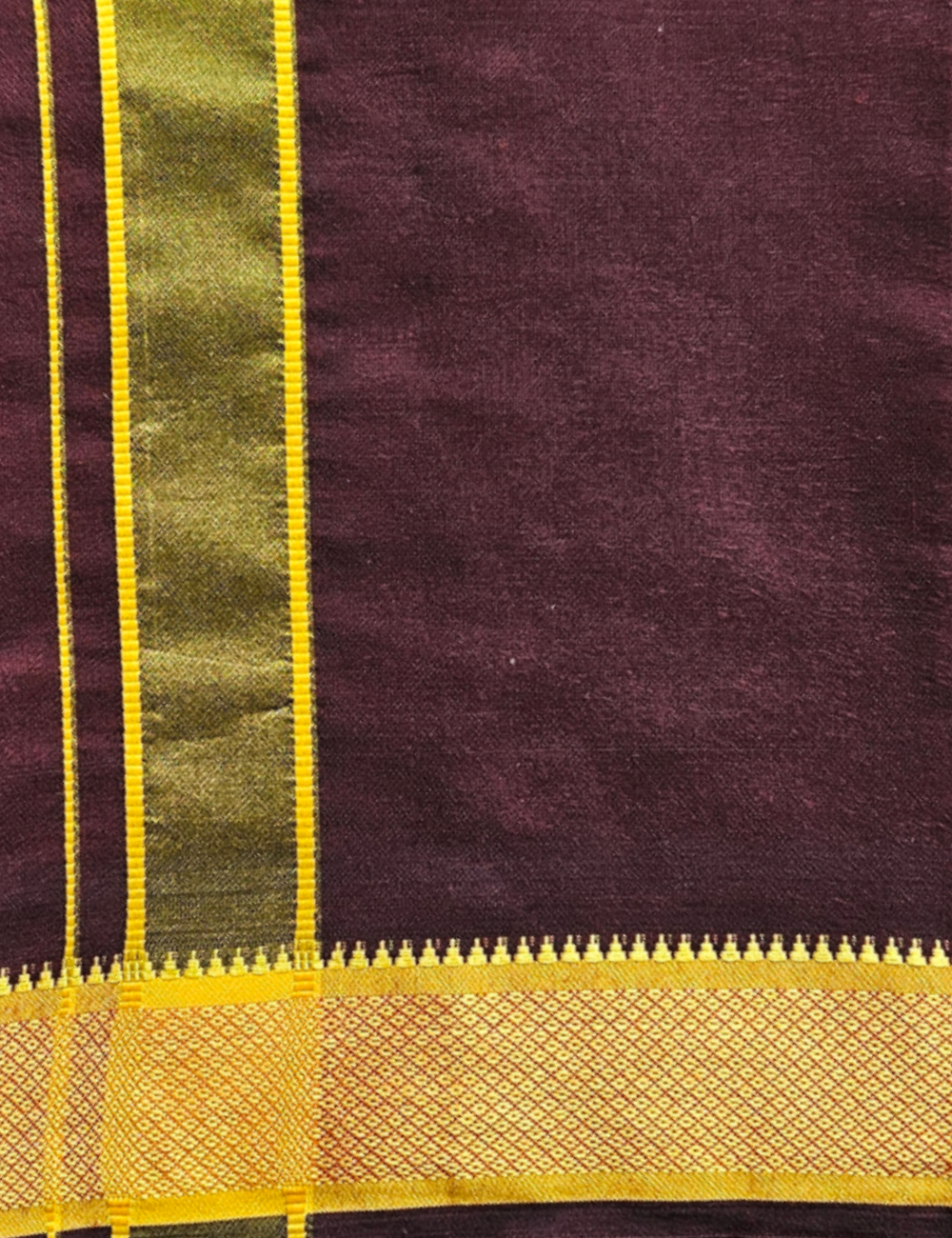 Royal Blue & Deep Maroon Colour Cotton Blend Single Layer Dhoti Combo (Padayappa Border) | Pack Of 2