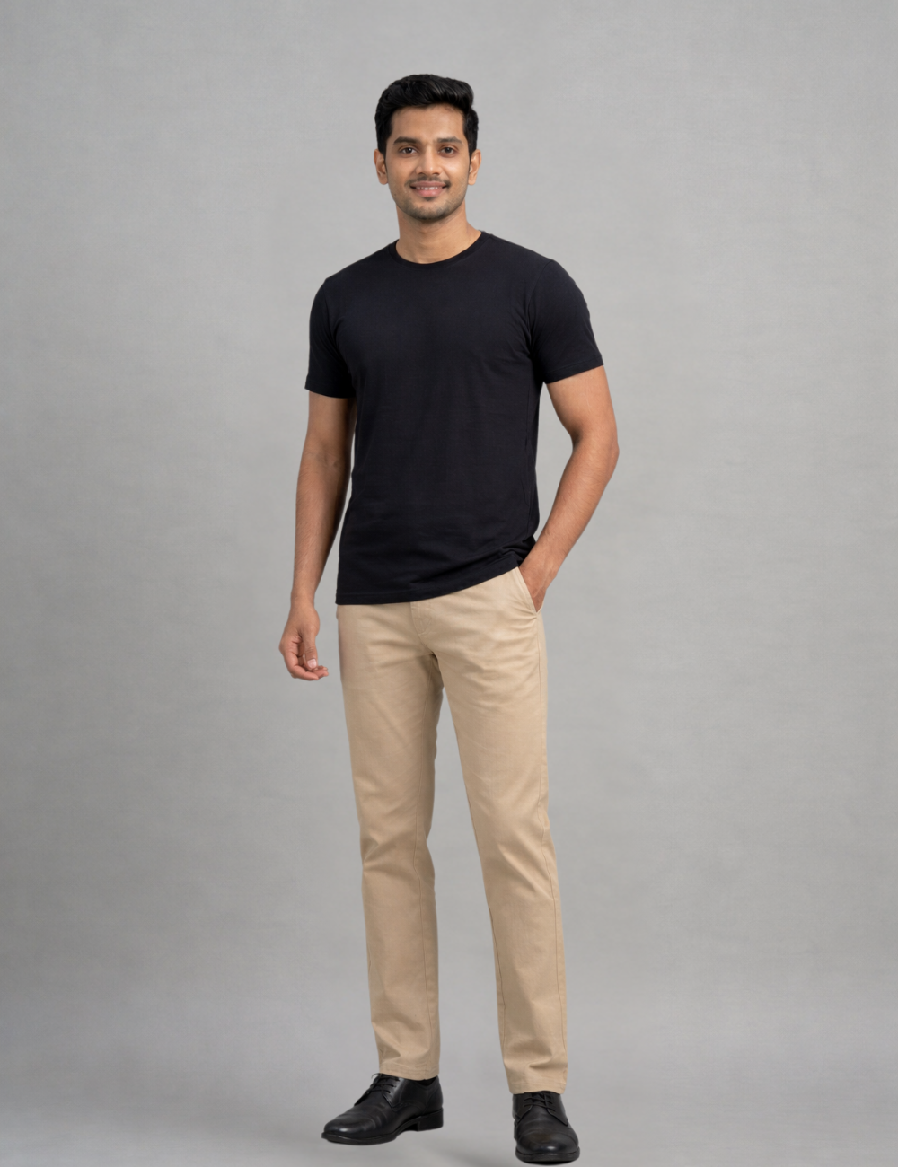 Black Round-Neck T-Shirt 100% Cotton – Everyday Essential