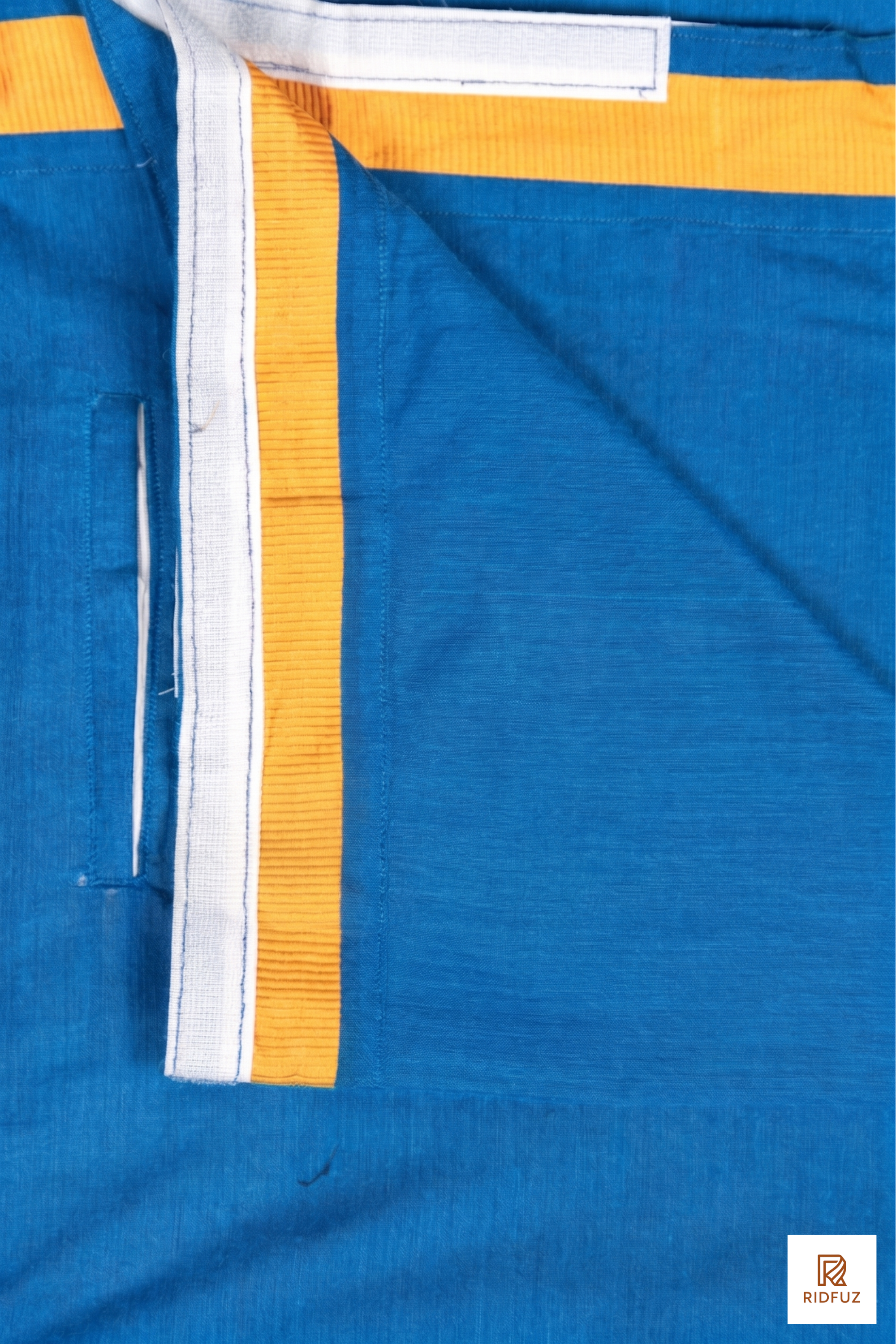 Royal Blue Colour Dhoti for Men with Velcro & Pocket – Fancy Border Comfort Wear