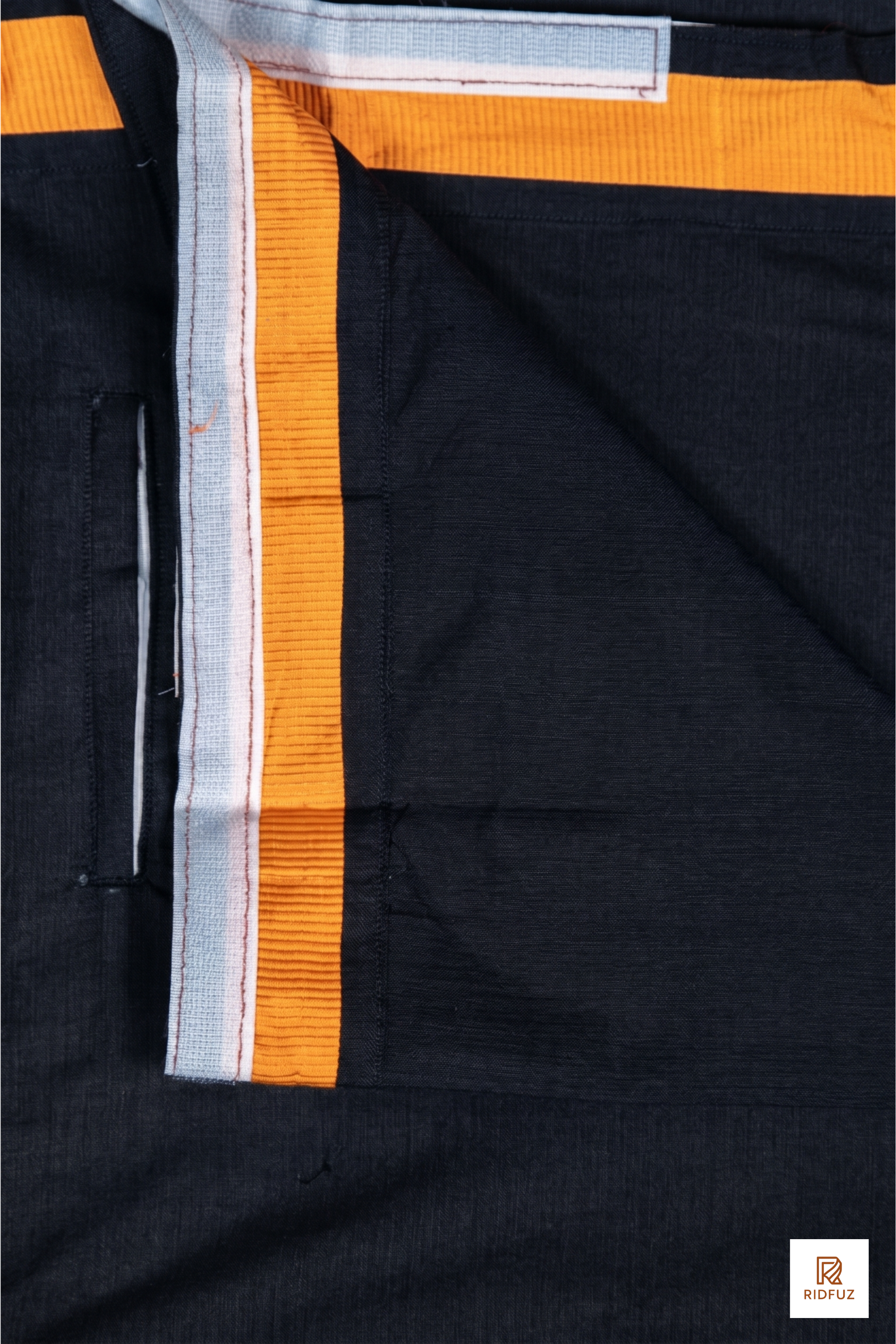 Pure Cotton White Shirt with Black Fancy Border Velcro Dhoti Combo