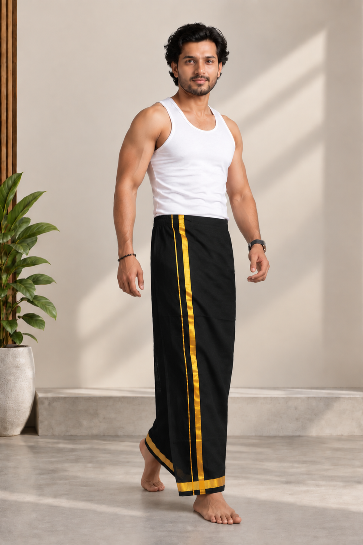 Black Ready-to-Wear Dhoti