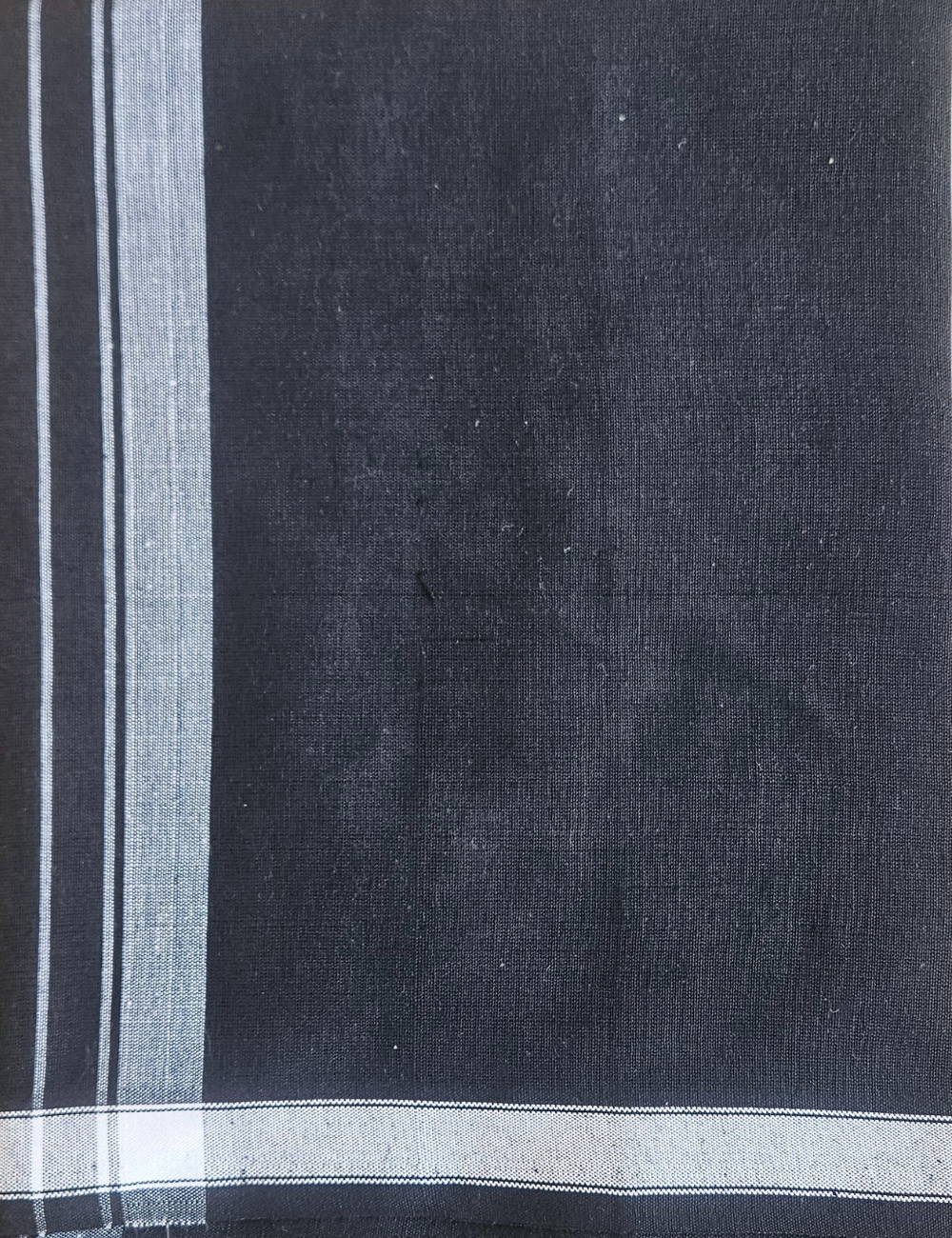 Black Cotton Blend Single Layer Dhoti With Fancy Border– Daily Wear