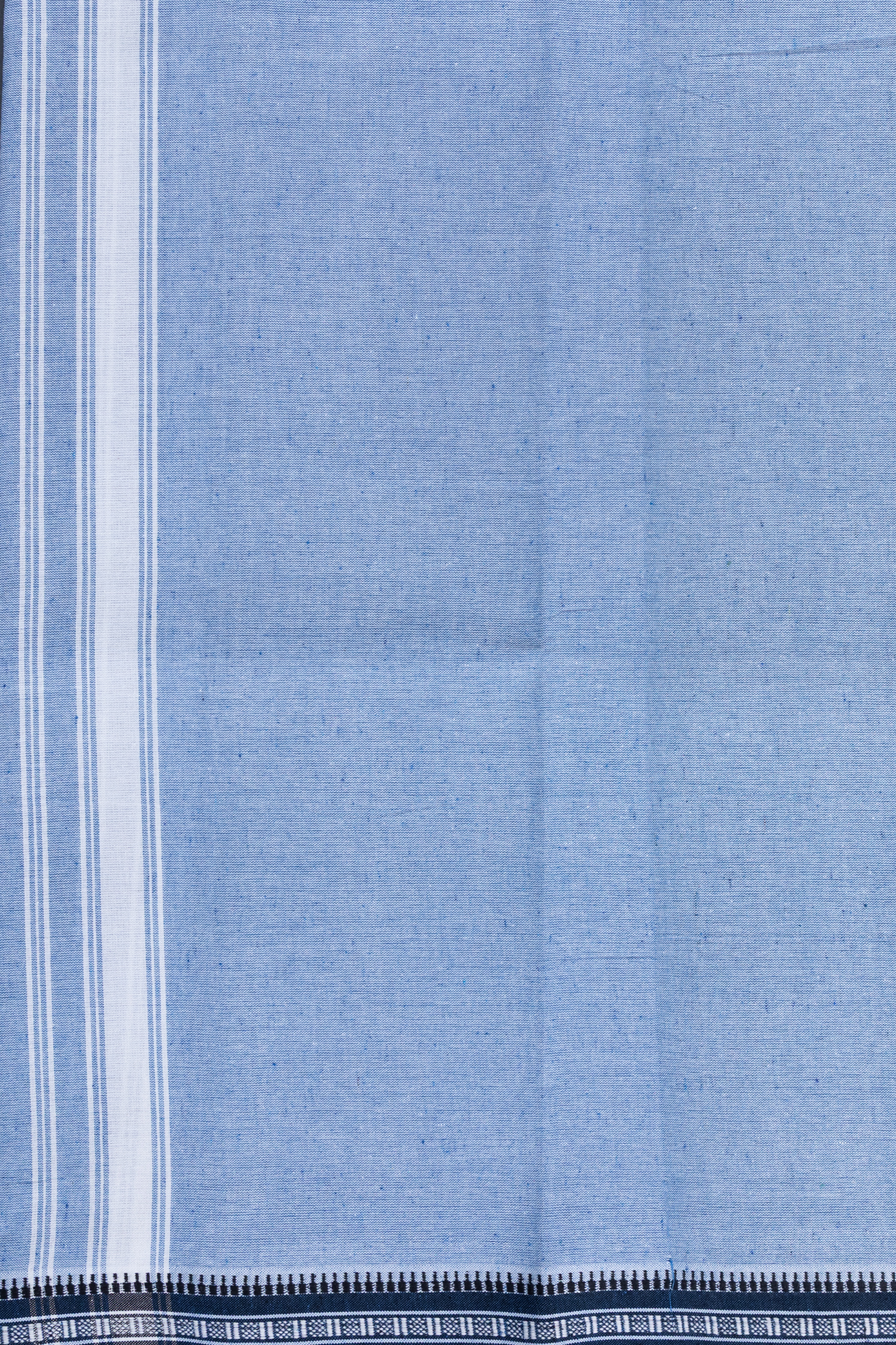 Navy Blue T-Shirt & Sky Blue Cotton Dhoti Combo for Men | Thalapathy Border | Comfortable Veshti Set