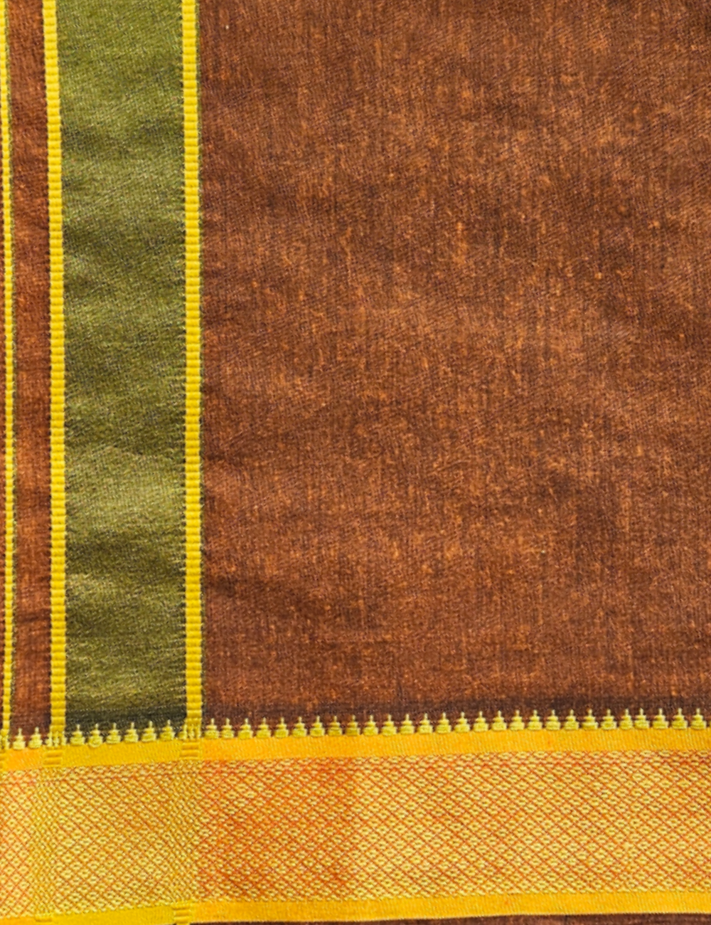 Rust Brown & Violet Colour Cotton Blend Single Layer Dhoti Combo (Padayappa Border) | Pack Of 2