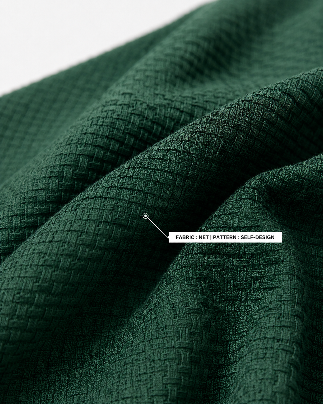 Oversized Waffle Green Knit T-Shirt – Textured Cotton Blend