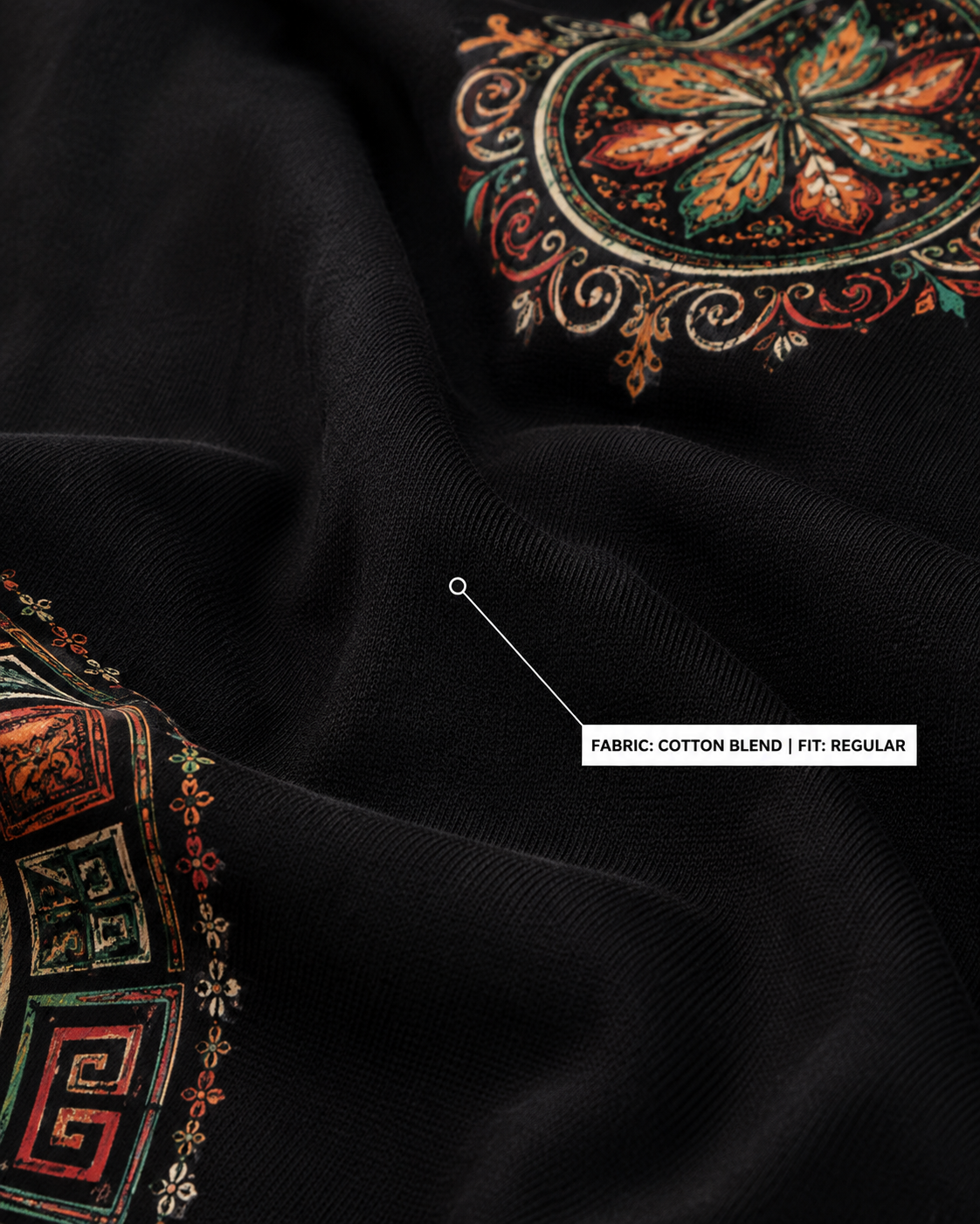 Oversized Black Printed T-Shirt for Men