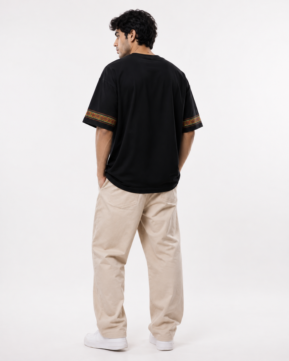 Oversized Black Printed T-Shirt for Men