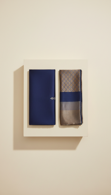 Luxury curated combo set with tailored angavastram